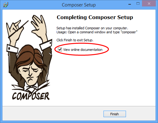 PHP Composer Completing Composer Setup